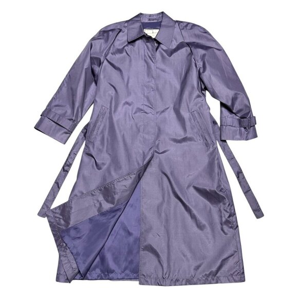 LONDON FOG Towne Shiny Designer Waterproof Windbreaker Trench Coat Jacket 12P - Picture 1 of 5